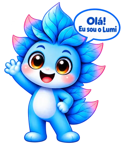 Lumi, a mascote do Lumia Park, a acenar
